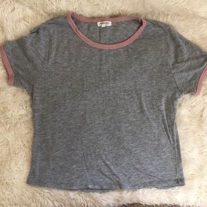 Grey and Pink Crop Top
